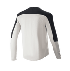 Maglia Alpinestars Drop Meta - Maniche Lunghe, maglia da MTB, grigio chiaro con accenti neri su spalle e maniche, vista posteriore con coda allungata, tessuto in rete traspirante per ciclismo fuoristrada