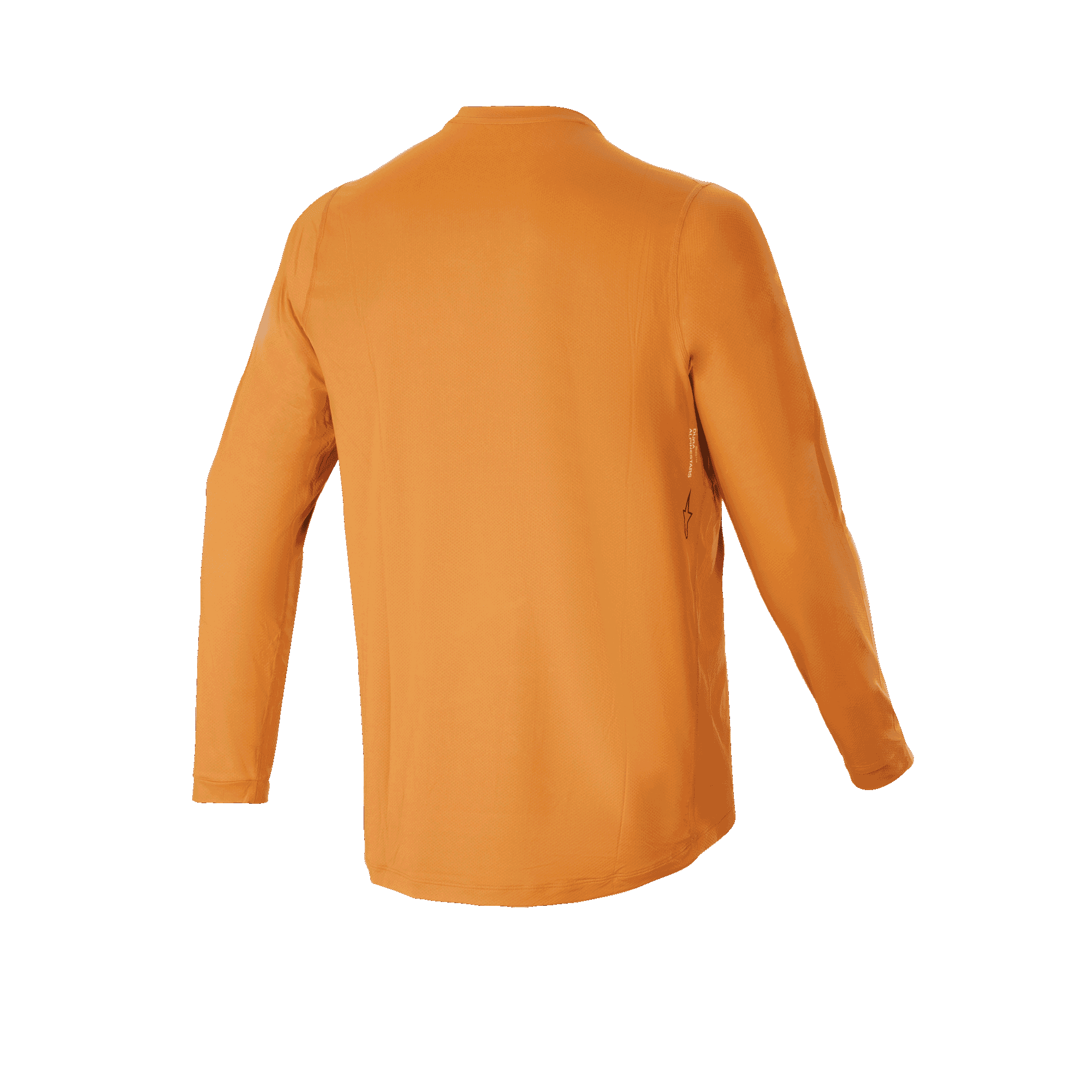 Alpinestars A-Dura Rocker Long Sleeve Jersey, maglia da mountain bike, oro scuro, vista posteriore, con coda più lunga per maggiore copertura e materiale jacquard ad alte prestazioni