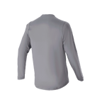 Alpinestars A-Dura Rocker Long Sleeve Jersey, maglia a maniche lunghe grigio scuro, vista posteriore che evidenzia la coda allungata, abbigliamento casual per MTB con vestibilità regolare