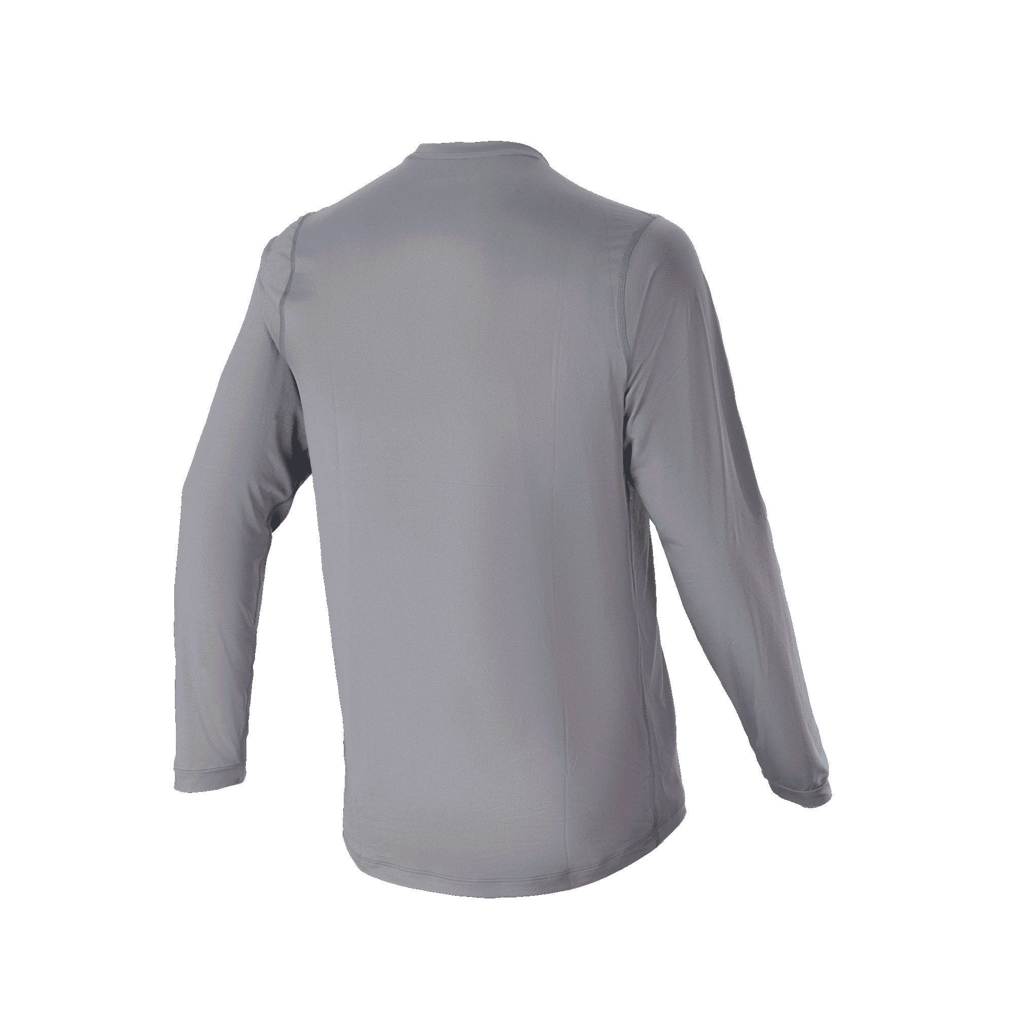 Alpinestars A-Dura Rocker Long Sleeve Jersey, maglia a maniche lunghe grigio scuro, vista posteriore che evidenzia la coda allungata, abbigliamento casual per MTB con vestibilità regolare