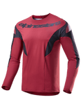 Maglia Alpinestars A-Supra Race, jersey MTB a maniche lunghe, Borgogna con pannelli laterali neri e accenti bianchi, con logo Alpinestars sul petto, tessuto leggero microforato per gare di mountain bike