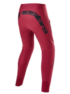 Alpinestars A-Supra Race Pants, burgundy, vista posteriore con grande logo a scritta nero sul retro, pantaloni da gara MTB con vestibilità performance affusolata, costruzione tecnica per ciclismo fuoristrada