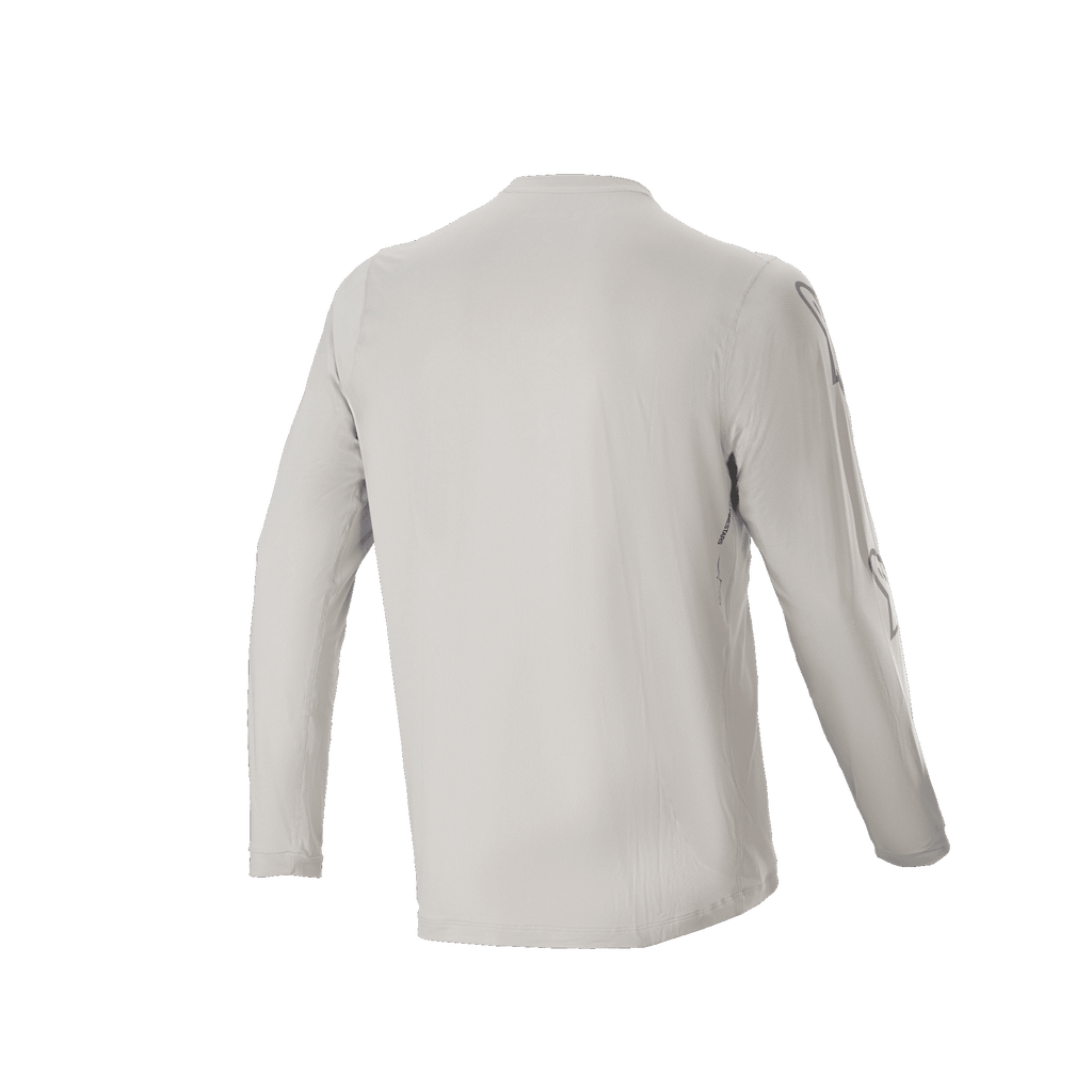 Alpinestars Maglia A-Dura Switch a maniche lunghe, Grigio chiaro, vista posteriore con design a coda lunga, tessuto jacquard leggero e traspirante per mountain bike
