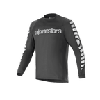 Maglia Alpinestars A-Dura Dri Oscar a maniche lunghe, maglia da ciclismo, nero riflettente, con un grande logo testuale riflettente argento sul petto e motivi grafici sulle maniche, abbigliamento tecnico da mountain bike ad alte prestazioni