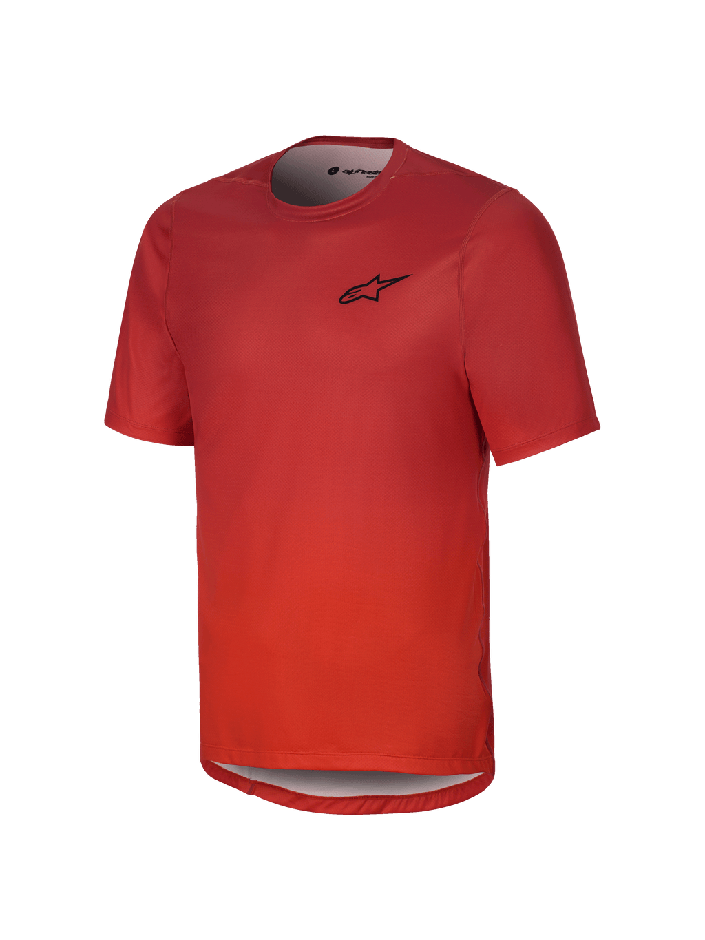 Alpinestars Youth A-Dura Rise Short Sleeve Jersey, maglia da mountain bike a maniche corte per ragazzi, arancione Spicy Orange, con logo nero sul petto, girocollo e bordo posteriore allungato, tessuto jacquard traspirante