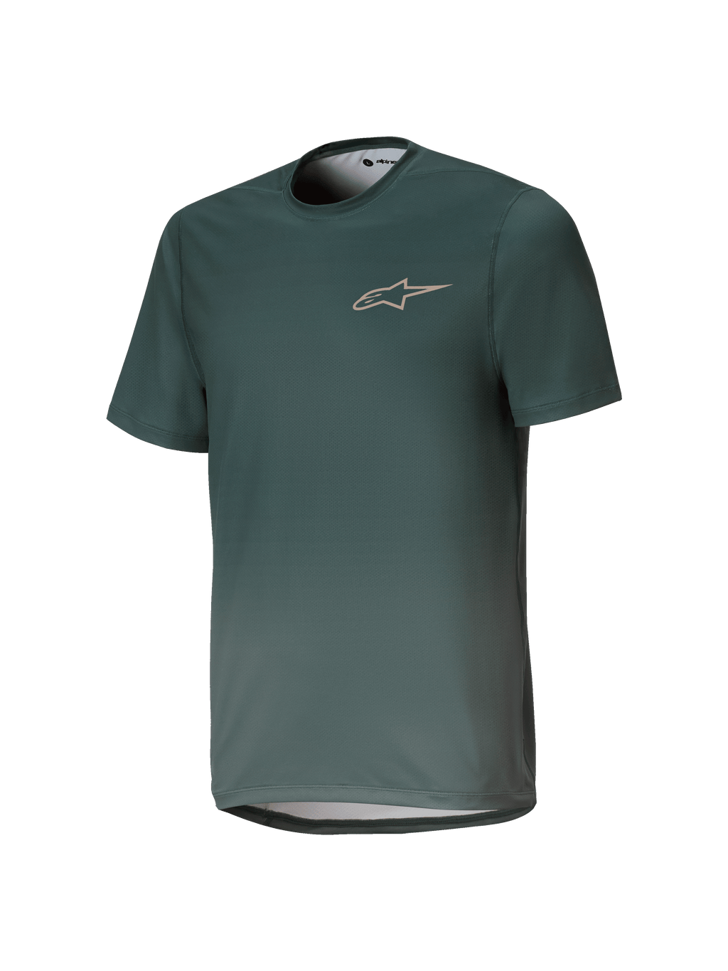 Alpinestars Youth A-Dura Rise Jersey, maglia MTB a maniche corte per ragazzi, verde Silver Pine, girocollo con logo discreto sul petto, tessuto jacquard leggero e traspirante, vestibilità regolare
