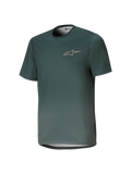 Alpinestars Youth A-Dura Rise Jersey, maglia MTB a maniche corte per ragazzi, verde Silver Pine, girocollo con logo discreto sul petto, tessuto jacquard leggero e traspirante, vestibilità regolare