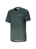 Alpinestars Youth A-Dura Rise Jersey, maglia MTB a maniche corte per ragazzi, verde Silver Pine, girocollo con logo discreto sul petto, tessuto jacquard leggero e traspirante, vestibilità regolare