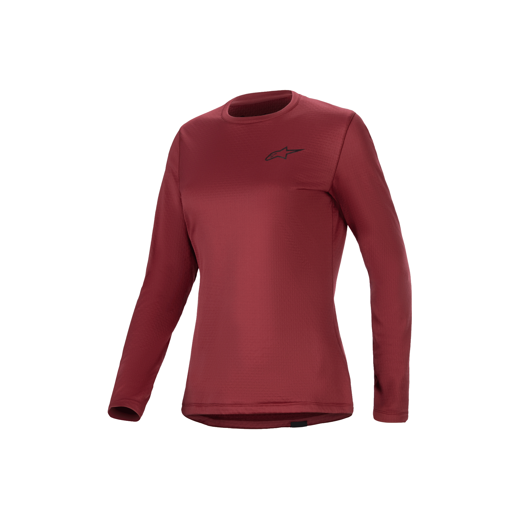 Maglia Termica Stella A-Dura, maglia da mountain bike a maniche lunghe da donna in borgogna, tessuto isolante con pile e coda allungata