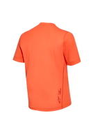 Maglia Stella A-Dura Ride donna arancione, vista posteriore in tessuto jacquard con dettaglio logo inferiore.