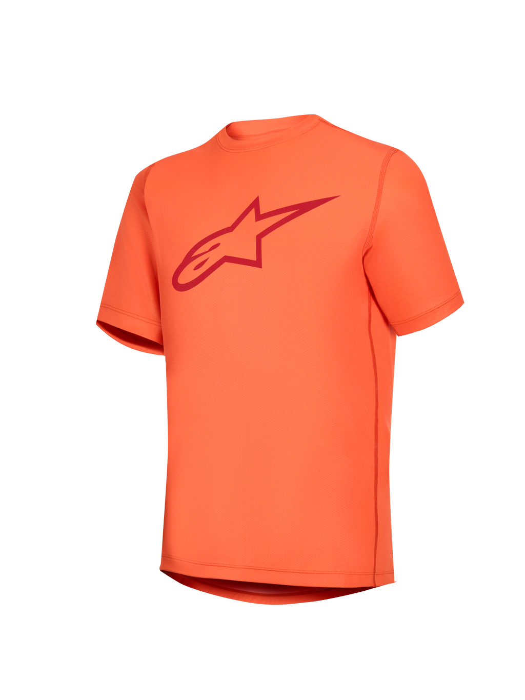 Maglia Stella A-Dura Ride arancione a maniche corte con logo Astars rosso, abbigliamento MTB da donna
