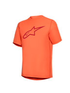Maglia Stella A-Dura Ride arancione a maniche corte con logo Astars rosso, abbigliamento MTB da donna