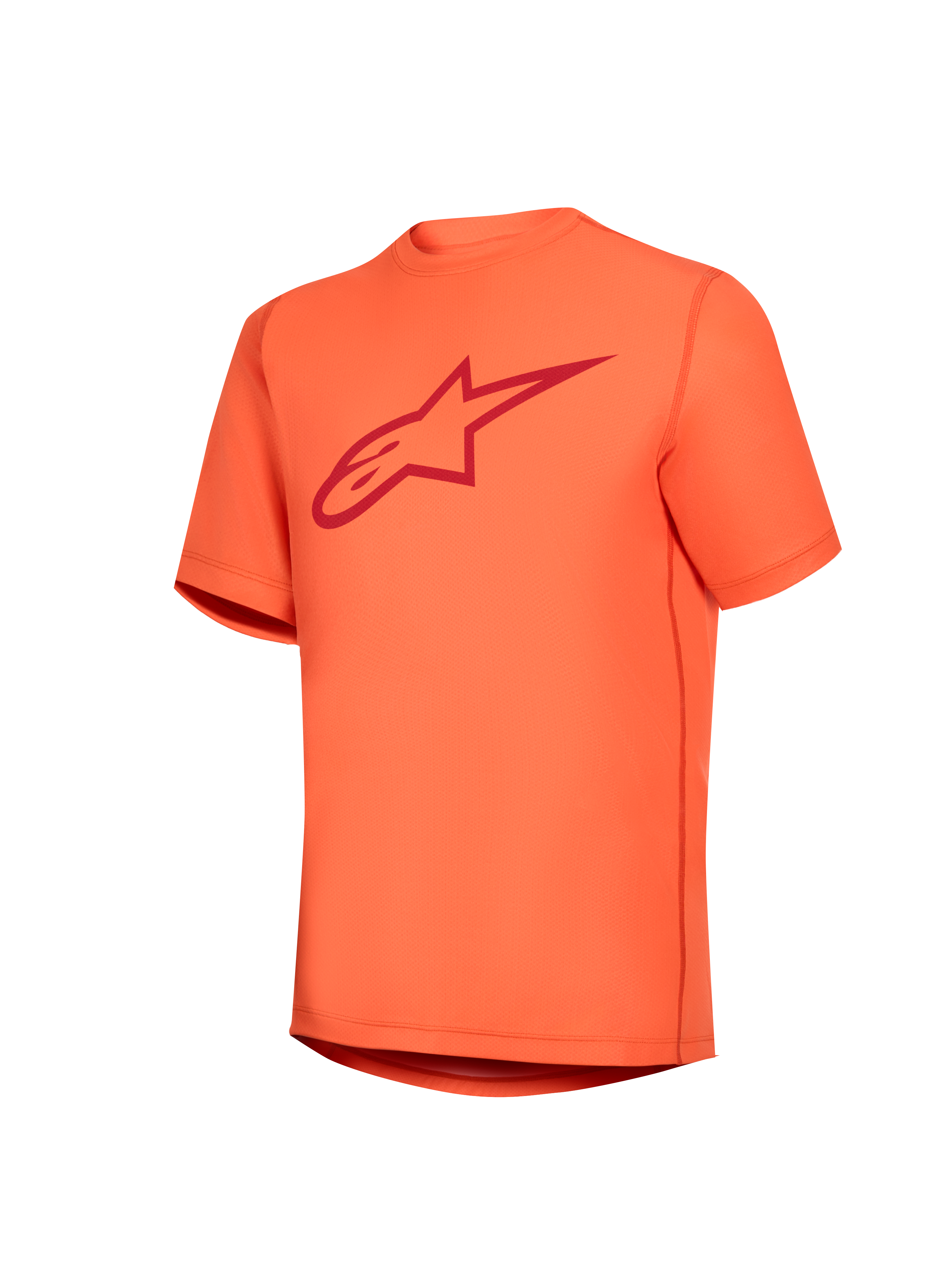 Maglia Stella A-Dura Ride arancione a maniche corte con logo Astars rosso, abbigliamento MTB da donna
