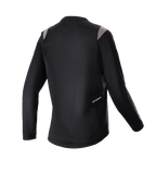 Alpinestars Stella Alps Escape Maglia a maniche lunghe da donna, nero con inserti grigi sulle spalle, vista posteriore con pannello in rete traforata per la ventilazione e piccolo logo Alpinestars, abbigliamento da mountain bike