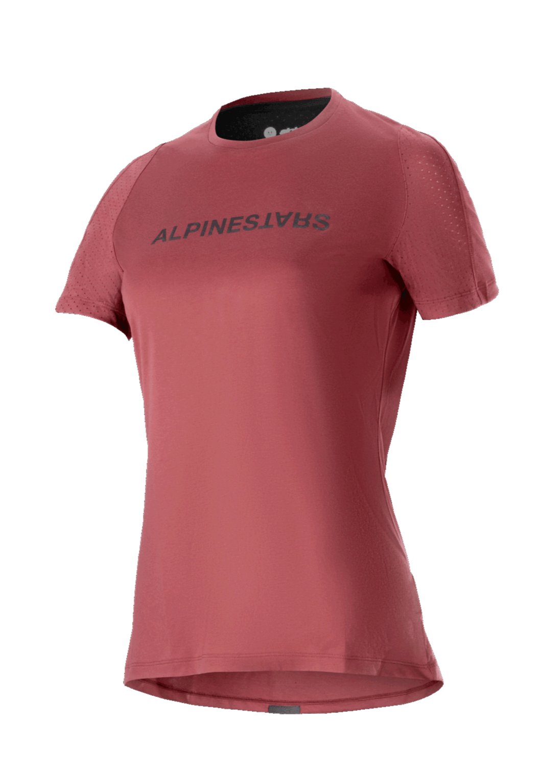 Alpinestars Stella A-Dura Dri Switch Jersey da donna, maglia MTB a maniche corte, rosso bordeaux con logo nero, maniche in mesh traforato per la traspirabilità, abbigliamento tecnico per il ciclismo