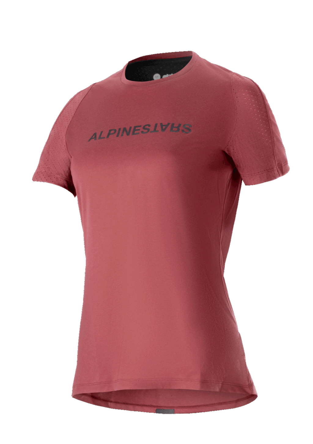Alpinestars Stella A-Dura Dri Switch Jersey da donna, maglia MTB a maniche corte, rosso bordeaux con logo nero, maniche in mesh traforato per la traspirabilità, abbigliamento tecnico per il ciclismo