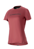 Alpinestars Stella A-Dura Dri Switch Jersey da donna, maglia MTB a maniche corte, rosso bordeaux con logo nero, maniche in mesh traforato per la traspirabilità, abbigliamento tecnico per il ciclismo