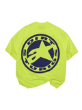 Maglietta Tech Series Limited Edition Dirt Studios® Alpinestars, giallo fluo con grande logo blu navy sul retro, cotone.