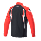 Giacca softshell Alpinestars Honda, rosso e nero, vista posteriore con pannello centrale nero e maniche rosse, caratterizzata da grafiche a contrasto bianche e rosse, logo Alpinestars sul collo e sulla spalla, design softshell sportivo ispirato al motorsport