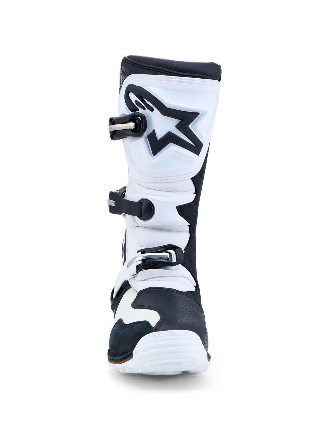 Alpinestars Stivali Tech-T, stivali da moto trial per uomo, bianco e nero, in pelle e microfibra con protezione tibia in TPU, certificati CE