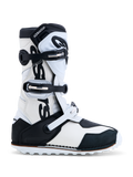 Alpinestars Stivali Tech-T, stivali da moto trials in pelle neri e bianchi con placca tibiale in TPU, certificati CE.