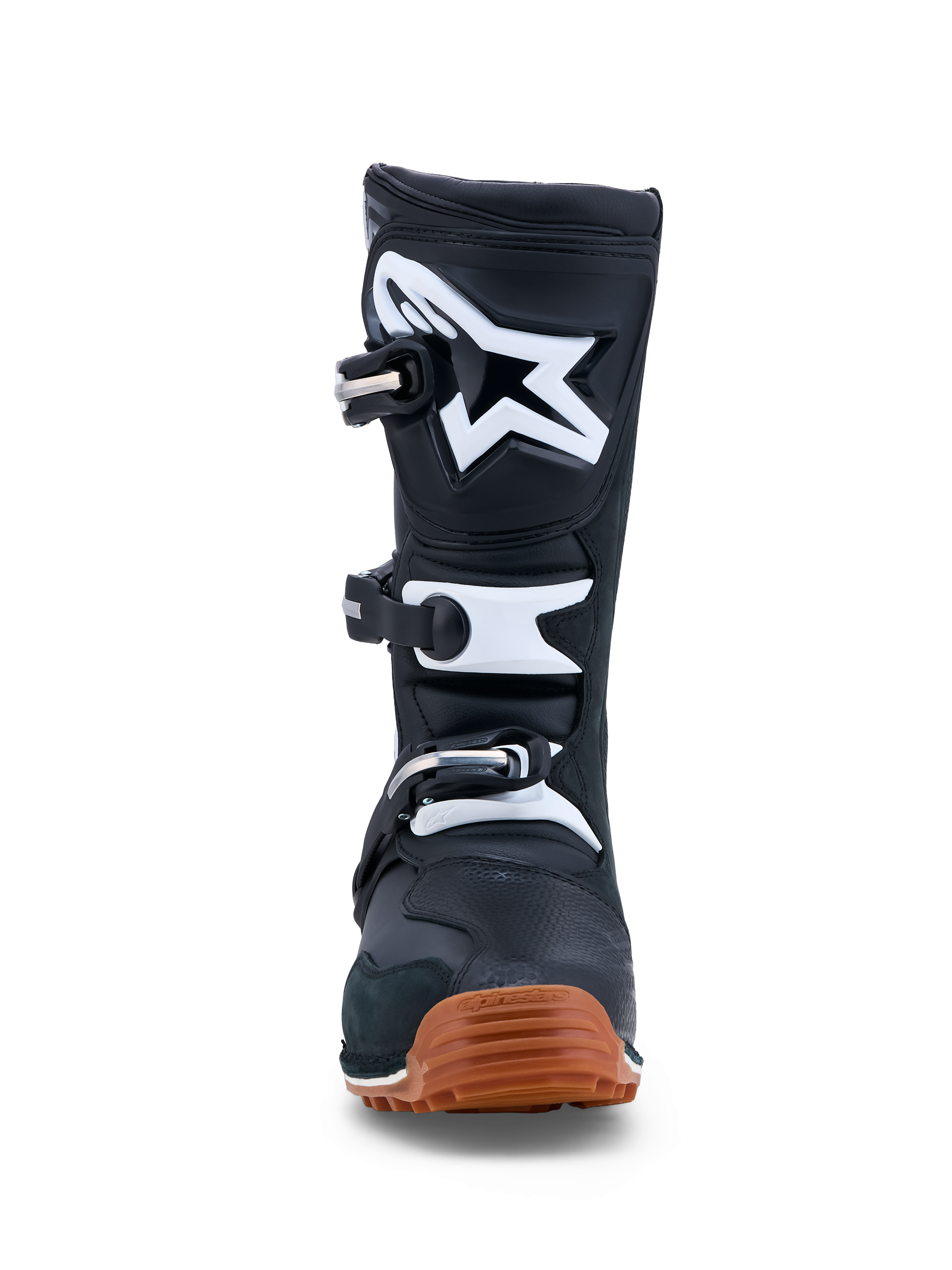 Alpinestars Stivali Tech-T, stivali da moto trials da uomo, neri e bianchi, realizzati in pelle con suola in gomma ad alta aderenza, certificati CE