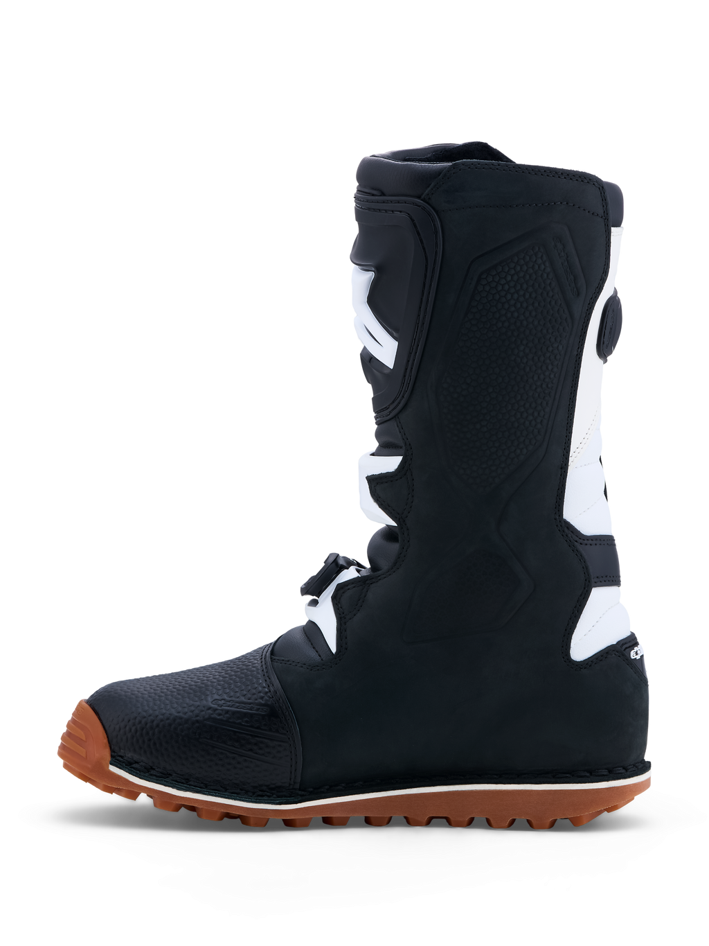 Alpinestars Stivali Tech-T, stivali moto trial da uomo, nero e bianco, suola in gomma ad alta aderenza, certificati CE