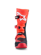 Alpinestars Stivali Tech-T, stivali da moto trials, rosso fluorescente e nero, in pelle con placca tibiale in TPU, certificati CE.