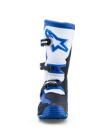 Alpinestars Stivali Tech-T, stivali da moto per trial da uomo, blu, neri e bianchi, chiusura a tre fibbie, pelle, certificati CE.
