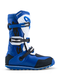 Alpinestars Stivali Tech-T, stivali da moto trial, blu e bianchi, sistema di chiusura a tre fibbie, suola in gomma ad alta aderenza, pelle e microfibra, certificati CE