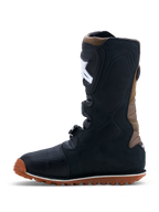 Alpinestars stivali Tech-T, stivali da moto trial da uomo, neri e marroni, in pelle e microfibra, suola in gomma ad alto grip, fibbie regolabili, certificati CE