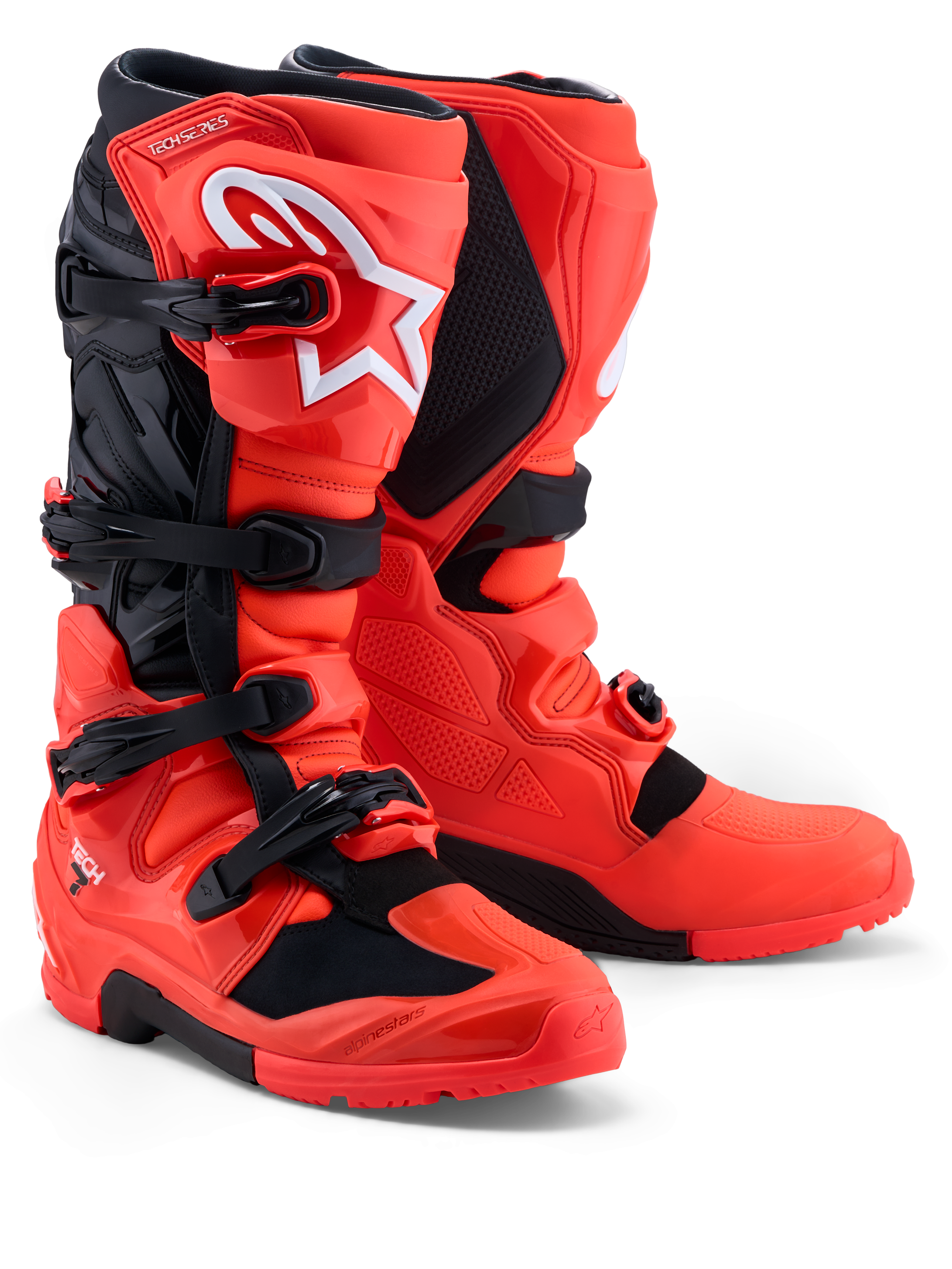 Alpinestars Stivali Tech 7 Enduro, stivali da motocross e off-road da uomo, rossi e neri, con protezioni in TPU e sistema di chiusura a fibbia