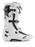 Alpinestars Tech 10 Supervented Boots, stivali da motocross e fuoristrada, bianco e nero, con fibbie regolabili multiple, pannelli di ventilazione traforati e design alto protettivo e robusto