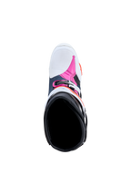 Alpinestars stivali Tech-10 Supervented, stivali da motocross, blu scuro, bianchi e fucsia, vista dall'alto dell'interno