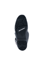 Stivali Alpinestars Tech 7 Enduro Drystar® 2026, nero, vista dal basso della suola bi-mescola specifica per enduro, con motivi geometrici del battistrada per grip su ogni terreno e logo Alpinestars bianco