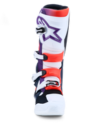 Alpinestars Stivali Tech 7, stivali da motocross fuoristrada per uomo, viola, bianchi e rossi fluo, protezioni in TPU e chiusure con fibbie, calzature tecniche per MX e off-road