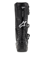 Stivali Alpinestars Tech 7 Enduro, nero, vista posteriore con logo Astars bianco e marchio "Tech 7", guscio protettivo in TPU con sistema di chiusura a fibbie, costruzione resistente per gare off-road e motocross