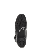Stivali Alpinestars Tech 7 Enduro, nero, vista inferiore della suola, con battistrada robusto per la guida Enduro, logo a stella bianco e inserto pedana sostituibile