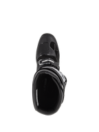Alpinestars Tech 7 Enduro Boots, stivali da motocross, nero, vista dall'alto dell'interno imbottito, chiusura con fibbia regolabile e punta rinforzata con protezione cambio testurizzata