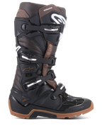 Alpinestars Tech 7 Enduro Boots, stivali da moto off-road, nero e marrone scuro, fibbie regolabili multiple, suola enduro robusta, costruzione protettiva per guida enduro e motocross