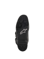 Stivali Alpinestars Tech 7 Enduro Drystar®, stivali da motocross ed enduro, vista della suola in nero, mescola di gomma ad alta aderenza con logo a stella bianco e inserto sostituibile per prestazioni fuoristrada durature