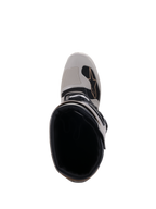 Stivali Alpinestars Tech 7 Enduro Drystar®, Grigio Sand, vista dall'alto dell'apertura dello stivale e della punta rinforzata, con dettagli neri e logo Alpinestars, calzature da moto fuoristrada impermeabili