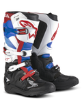 Stivali Honda Tech 7 Enduro Drystar®, stivali da moto enduro, rosso, blu, nero e bianco, fibbie regolabili multiple, marchio Honda, protezione robusta, design con supporto alto per la caviglia