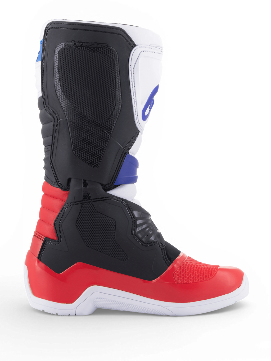 Alpinestars Stivali Tech 3, stivale da motocross e fuoristrada, rosso brillante e nero con dettagli bianchi e blu scuro, costruzione in microfibra sintetica e protezioni in TPU