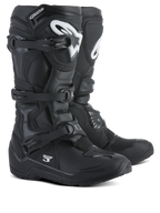 Stivali Alpinestars Tech 3 Enduro, stivali da motocross e off-road, neri con loghi bianchi, sistema a tripla fibbia in polimero, resistente protezione in TPU, suola robusta con design all-terrain