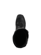 Stivali Alpinestars Tech 3 Enduro Waterproof, nero e bianco, vista dall'alto dell'apertura dello stivale, mostra la fodera interna e la punta rinforzata, progettati per fuoristrada e adventure