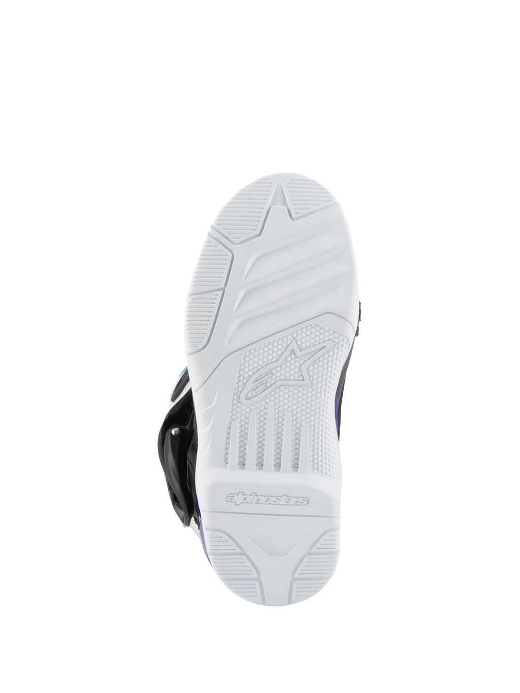 Stivali Alpinestars Kids Tech 3S, stivali da motocross, suola in gomma bianca, battistrada testurizzato per grip off-road, con logo e marchio Alpinestars sul fondo