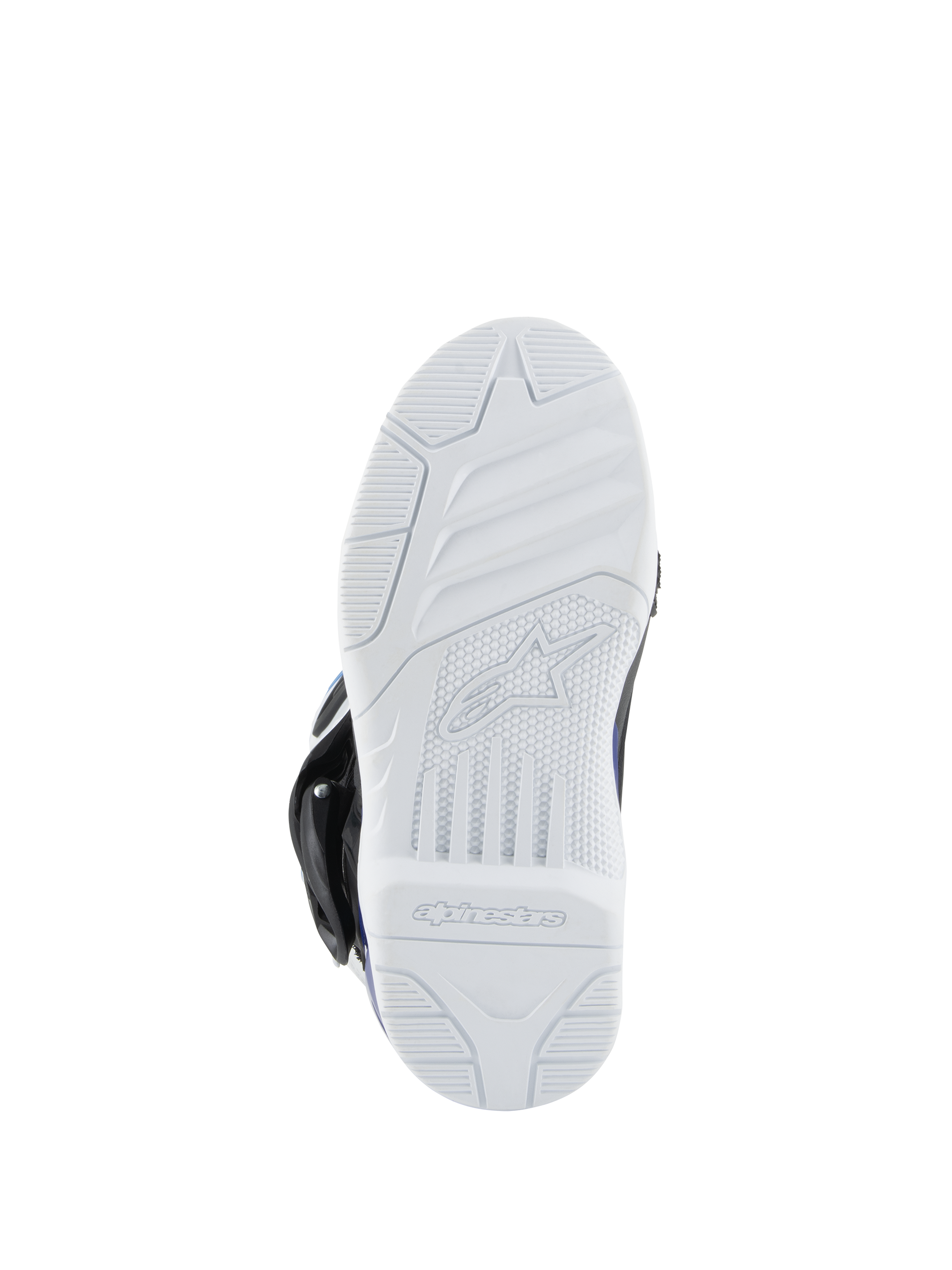 Stivali Alpinestars Kids Tech 3S, stivali da motocross, suola in gomma bianca, battistrada testurizzato per grip off-road, con logo e marchio Alpinestars sul fondo