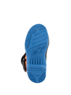 Alpinestars Kids Tech 3S Boots, stivali da motocross, vista della suola Enamel Blue, suola in gomma ad alta aderenza con texture antiscivolo, logo a stella e marchio Alpinestars in rilievo, calzatura resistente per off-road