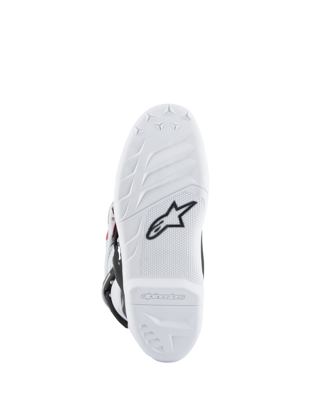 Alpinestars stivali Youth Tech 7S, stivali da motocross, suola bianca con logo Astars nero, motivo con grip testurizzato, materiale in mescola durevole per prestazioni fuoristrada